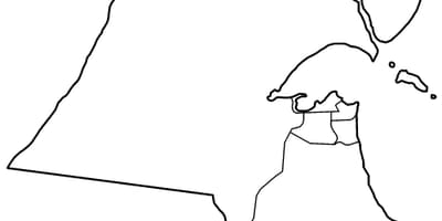 Mapa de kuwait en blanco 